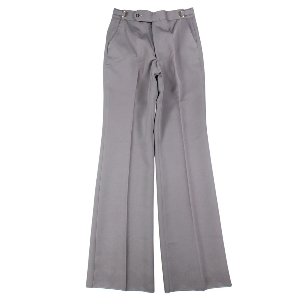 Nulook Fashions Trousers Mens 32 Vintage 70s Gray Polyester Flare Leg Deadstock